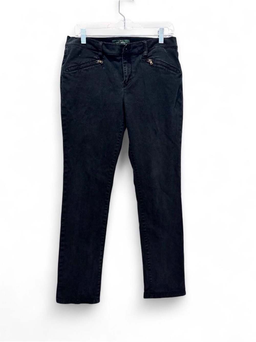 Ralph Lauren Black Straight Leg Jeans Size 10- Classic Equestrian Goth
